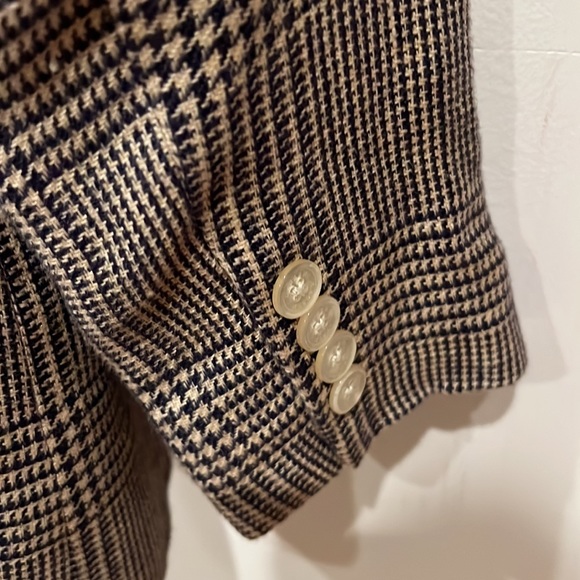 Ralph Lauren linen check blazer sport coat size 4 green label - Picture 4 of 4